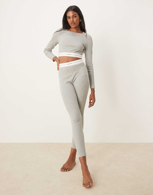 Modern Rib Lounge Logo Waistband Legging