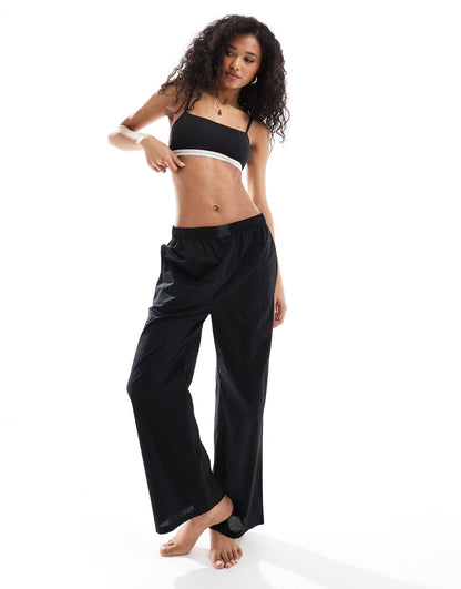 Ck Logo Wide Leg Pyjama Pant