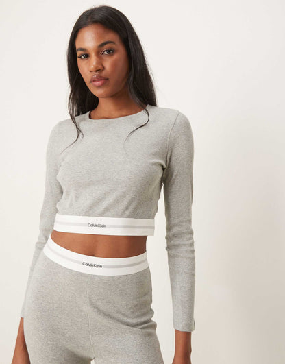 Modern Rib Crop Long Sleeve Top