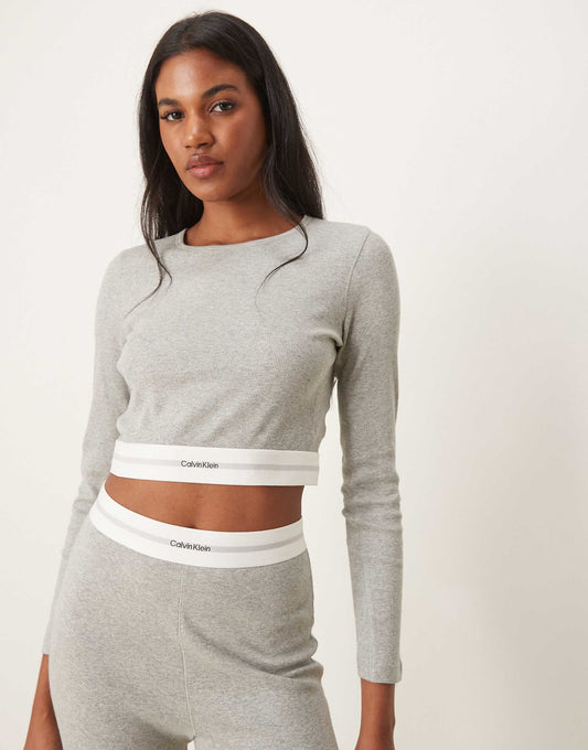 Modern Rib Crop Long Sleeve Top