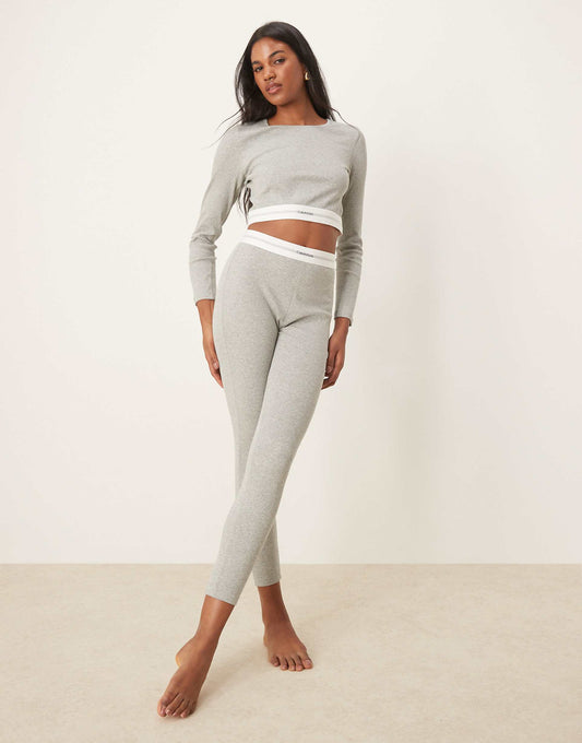 Modern Rib Crop Long Sleeve Top