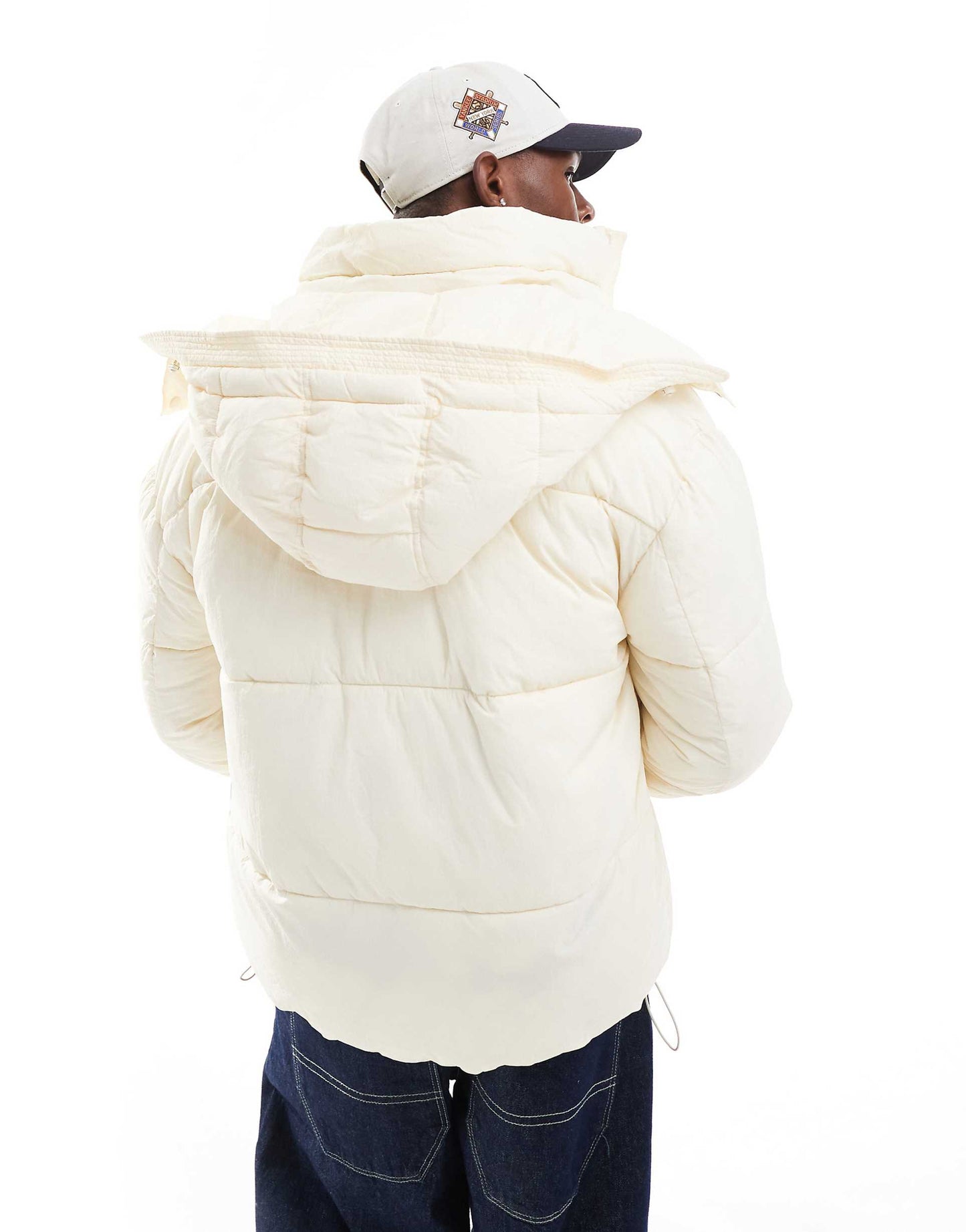 Quilted Puffer Jacket With Wide Hood