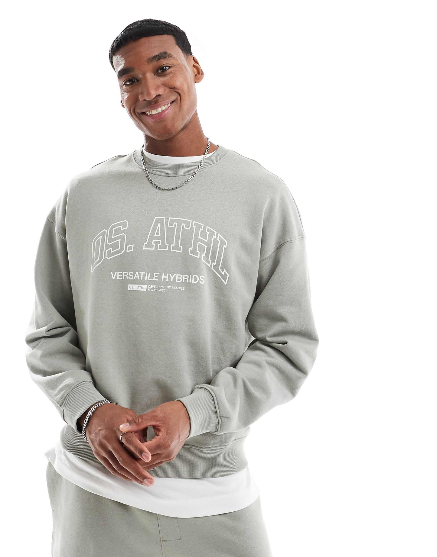 Crew Neck Sweater Co-Ord With Athletic Print