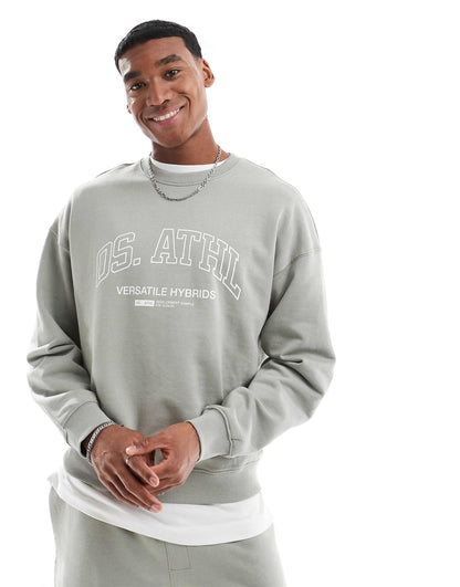 Crew Neck Sweater Co-Ord With Athletic Print