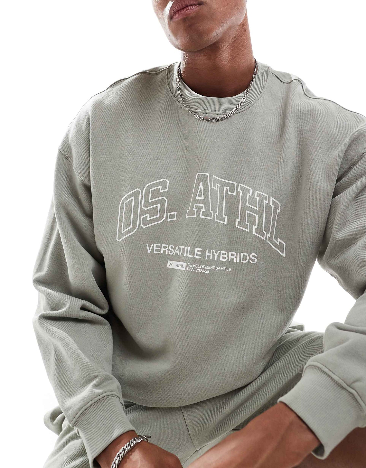 Crew Neck Sweater Co-Ord With Athletic Print