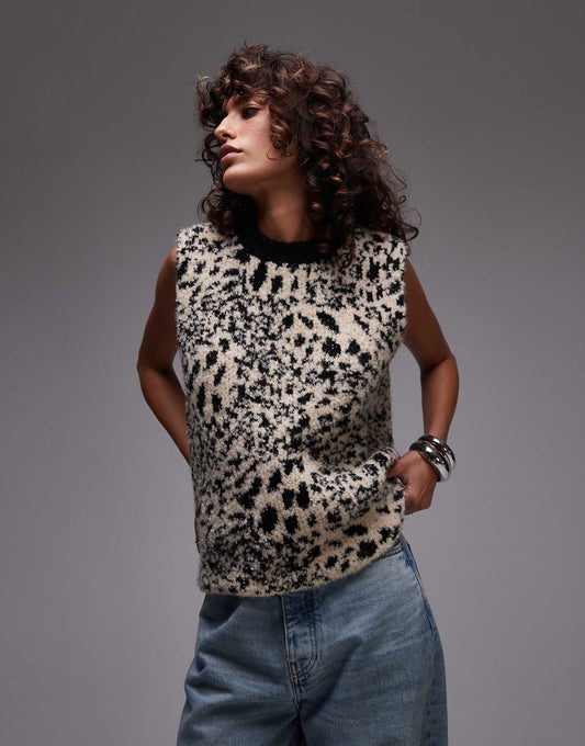 Knitted Boucle Animal Tank