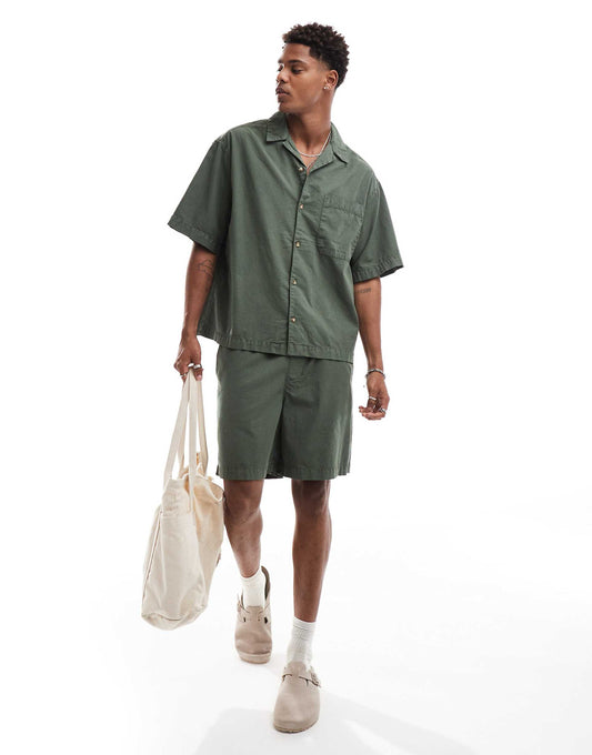 Co-Ord Wide Linen Shorts