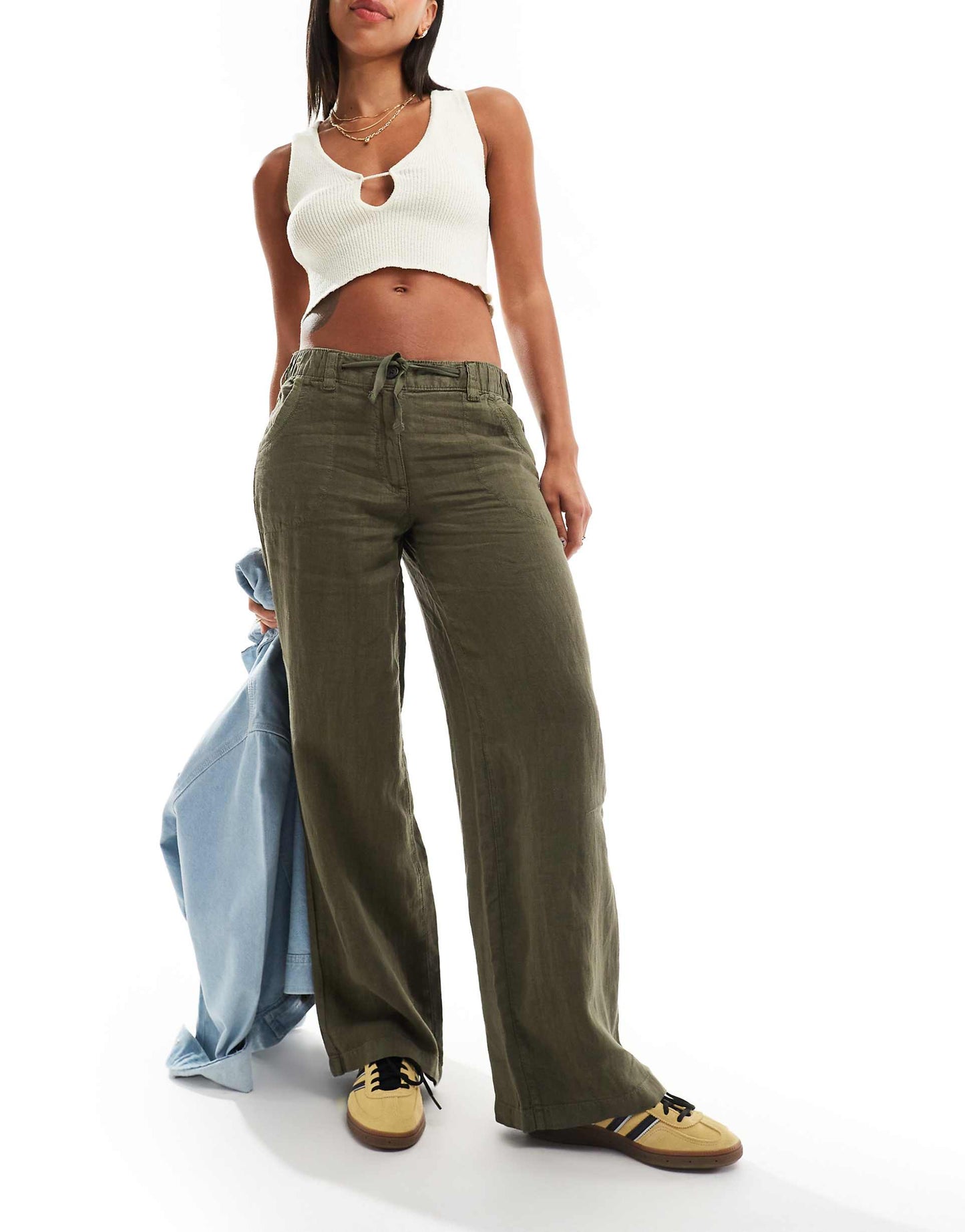 Linen Low Rise Pants