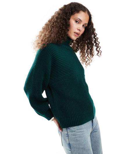 Libby High Neck Knitted Rib Jumper