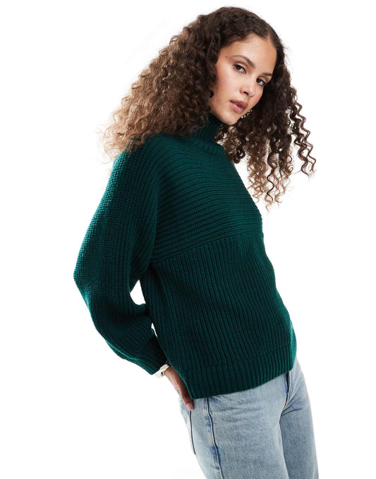 Libby High Neck Knitted Rib Jumper