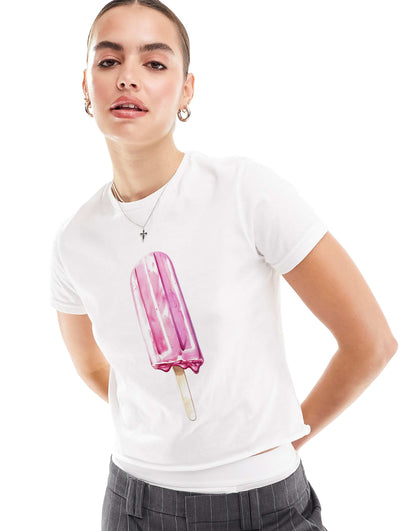 Baby Tee With Ice Lolly Graphic