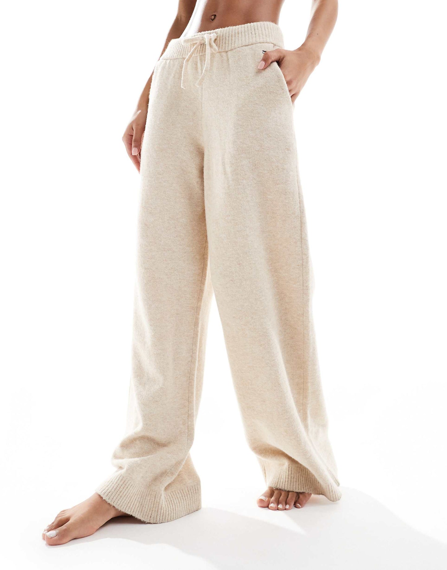 Knitted Lounge Knit Pant With Logo Tab Detail