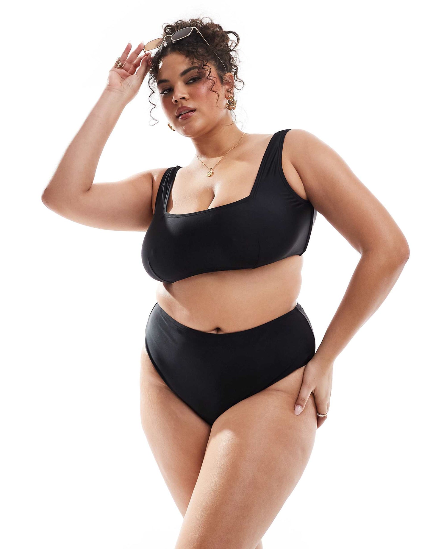 Curve High Leg High Waist Bikini Bottom