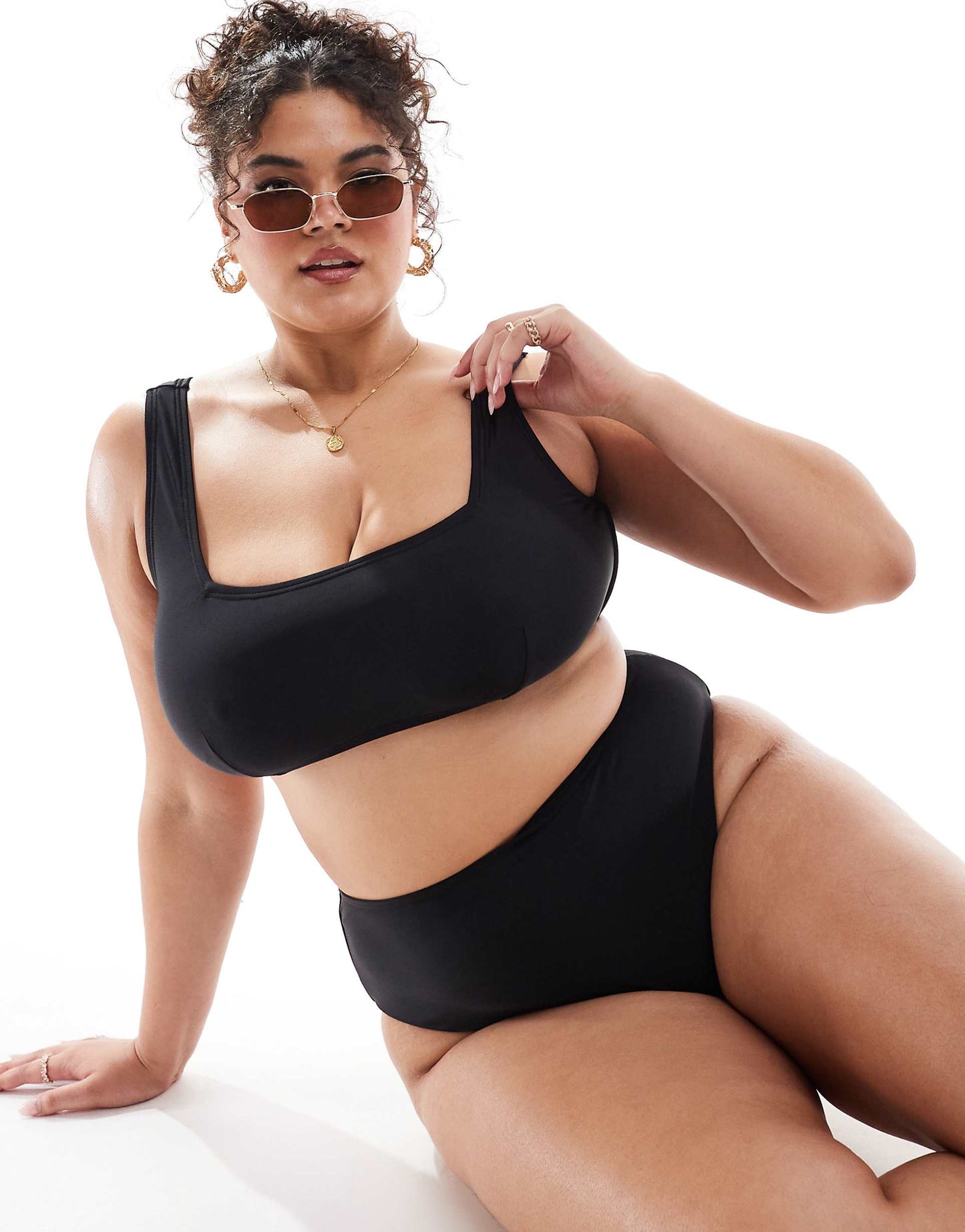 Curve High Leg High Waist Bikini Bottom
