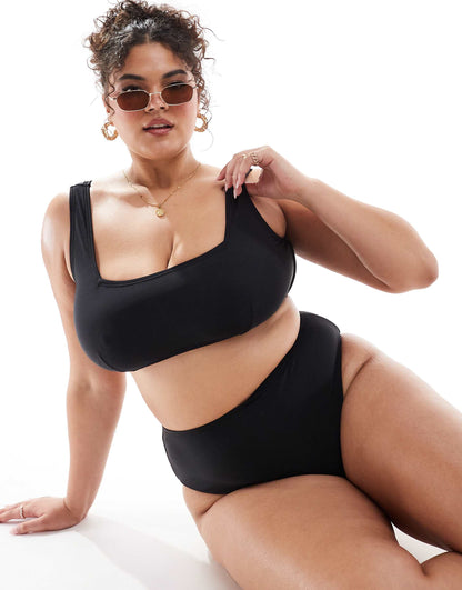 Curve High Leg High Waist Bikini Bottom
