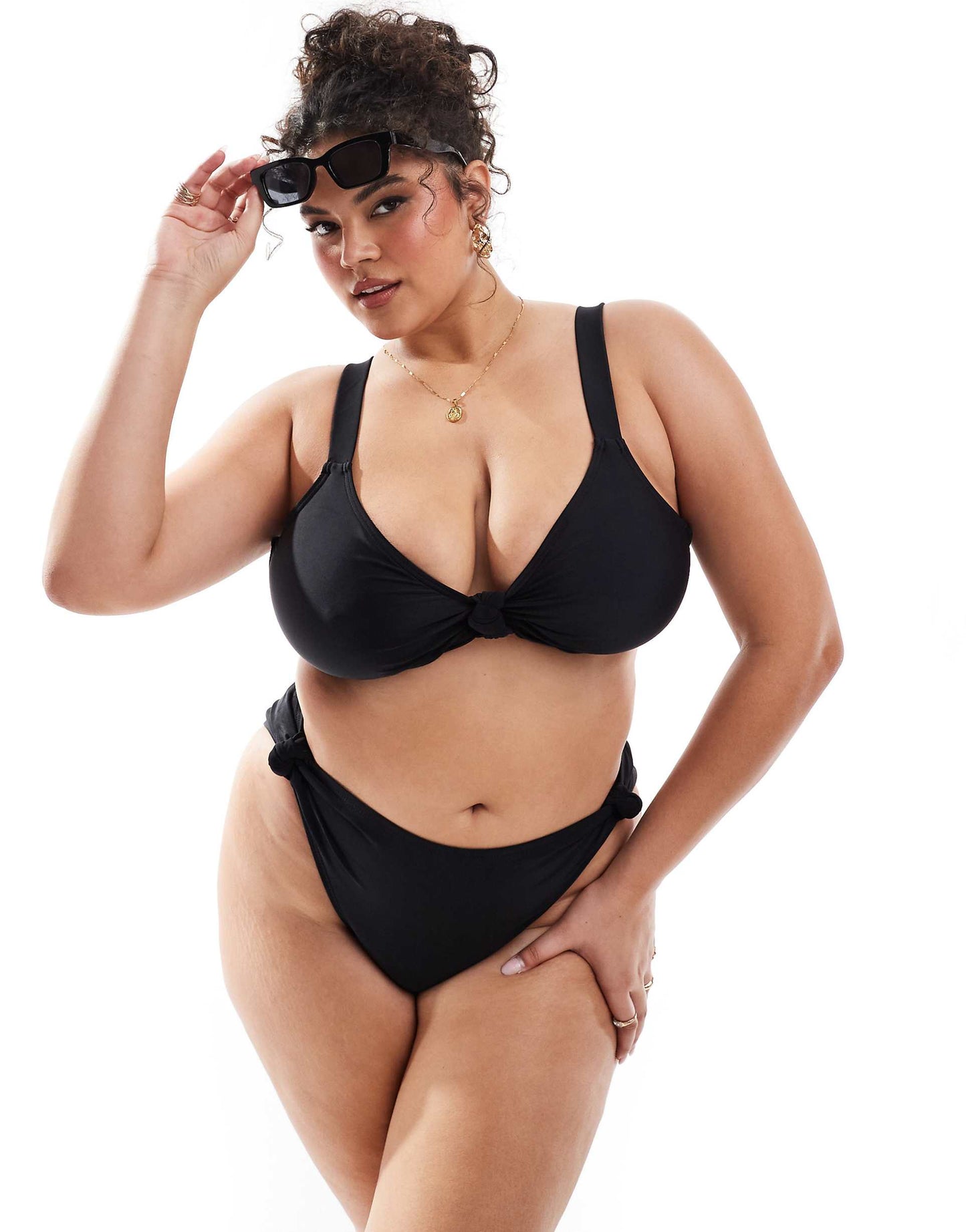 Curve Knot Side High Waist Bikini Bottom