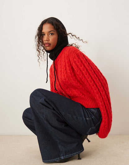Chunky Crew Neck Cardigan