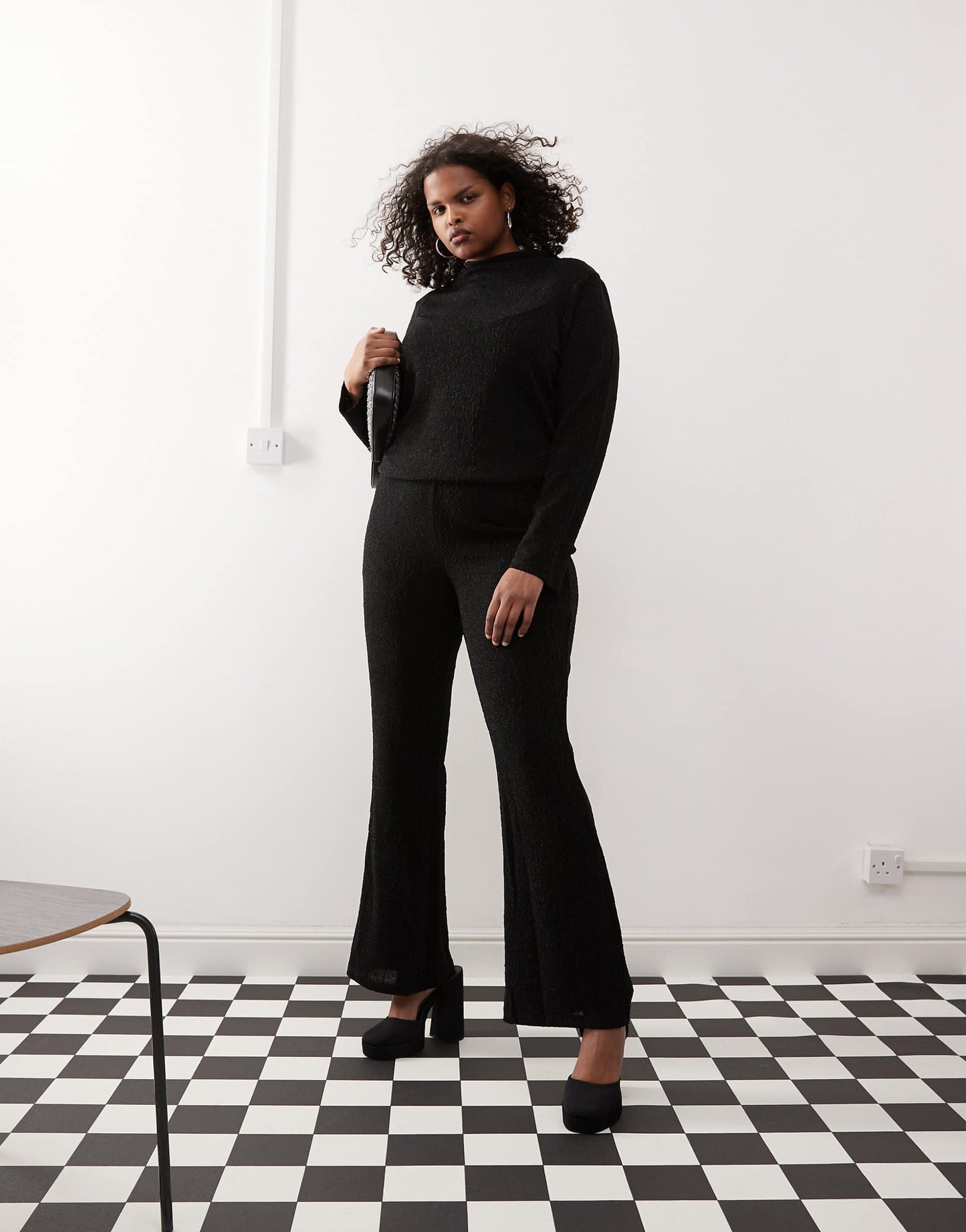 Curve High Neck Glitter Top Co-Ord