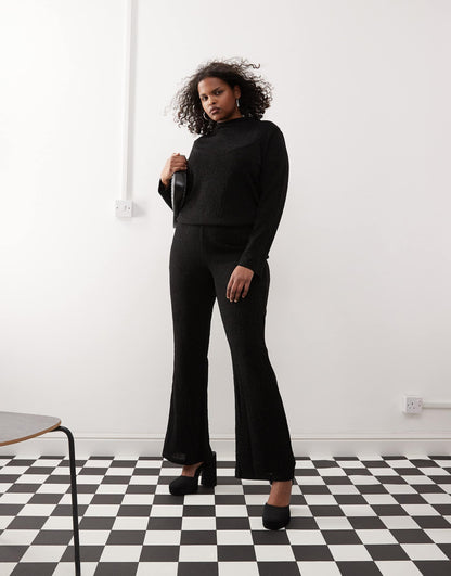 Curve High Neck Glitter Top Co-Ord