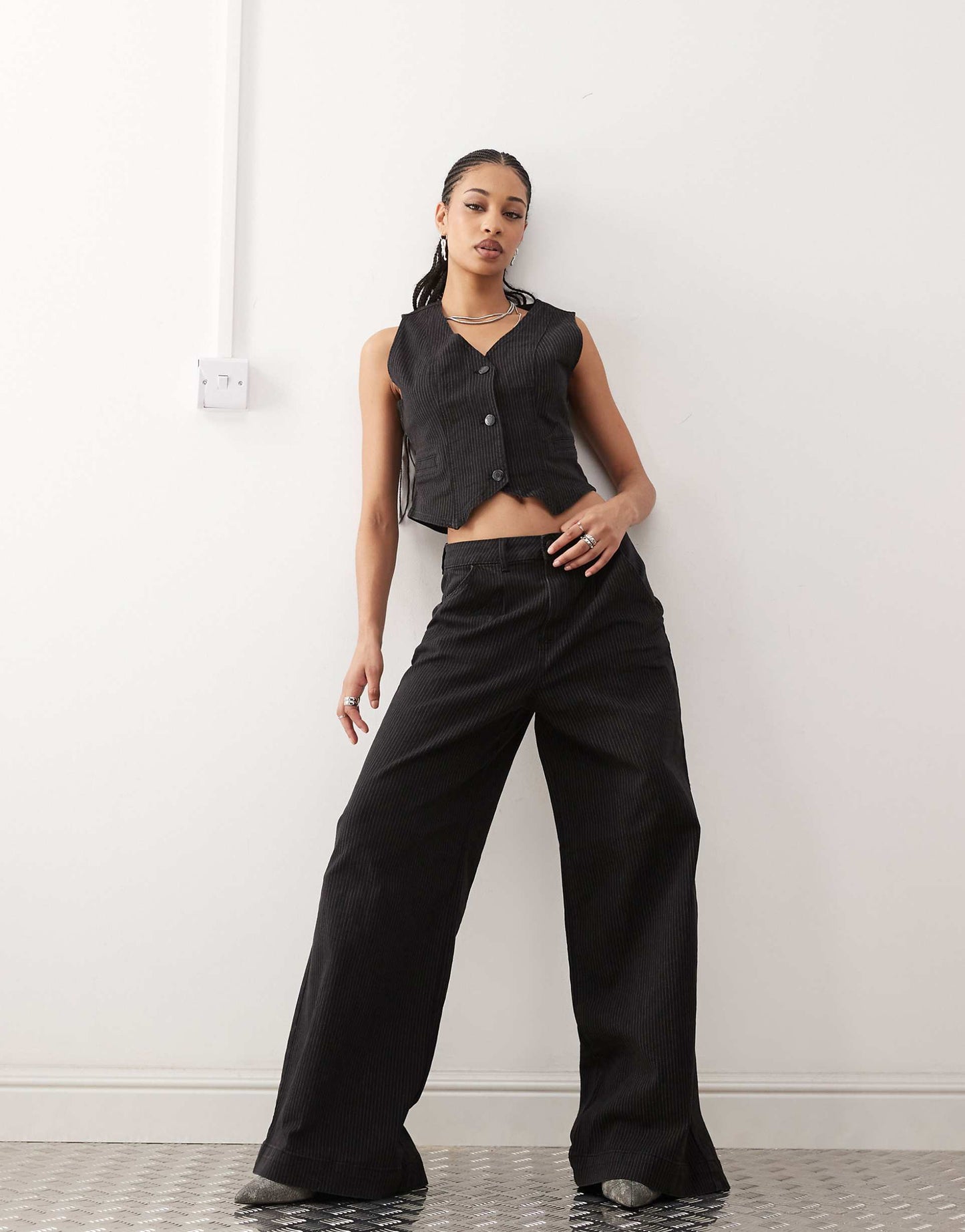 High Waisted Wide Leg Jean Co-Ord
