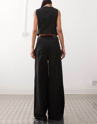 High Waisted Wide Leg Jean Co-Ord