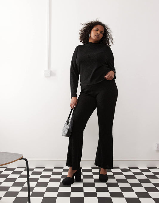 Curve Glitter Flare Trouser Co-Ord