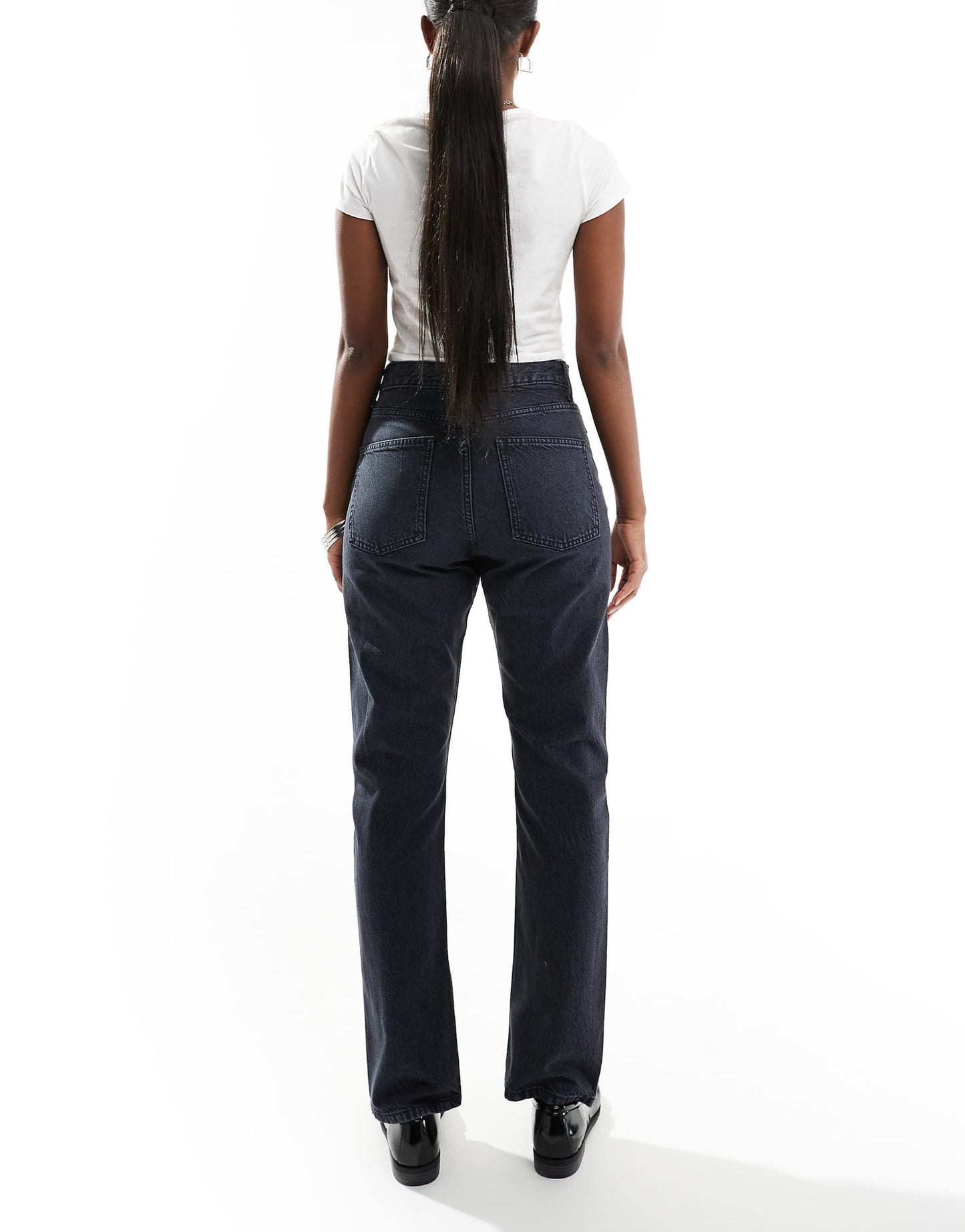 Mid Rise Straight Jeans