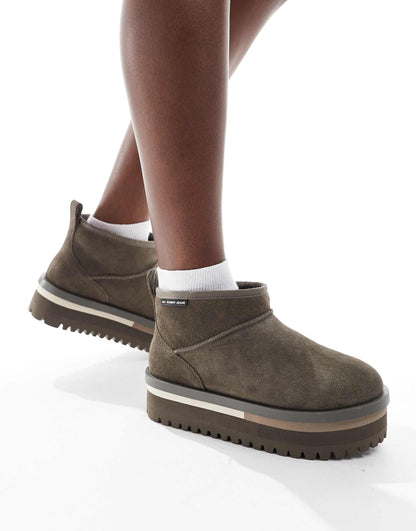 Suede Flatform Boots