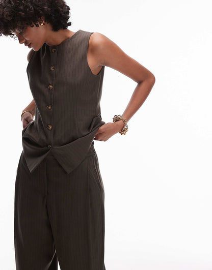 Co Ord Pinstripe Tailored Waistcoat