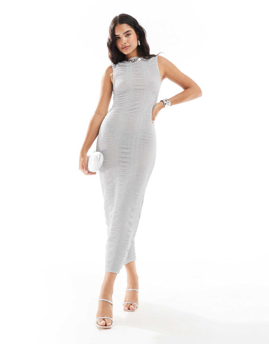 Sparkle Midi Dress With Low Back