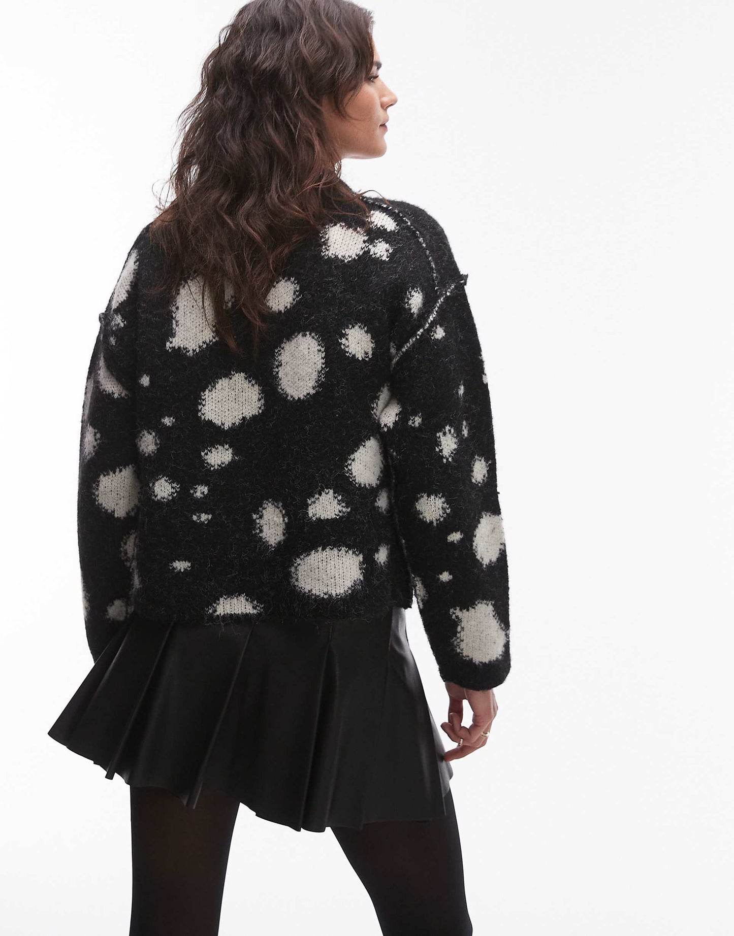 Knitted Boxy Spot Cardi