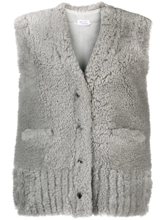 V-Neck Shearling Gilet