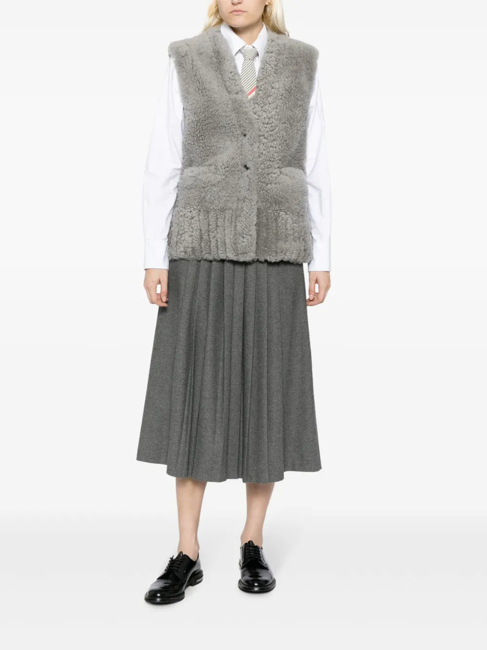 V-Neck Shearling Gilet