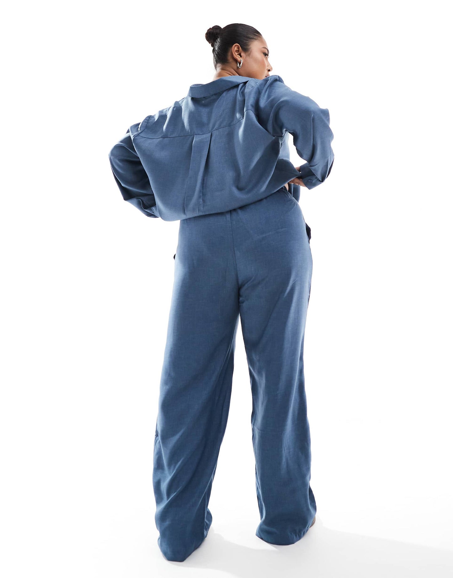 Curve Elasticated Chambray Trousers Co-Ord