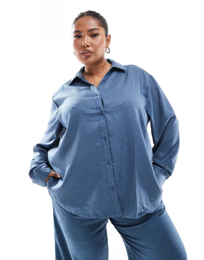 Curve Long Sleeve Chambray Shirt Co-Ord