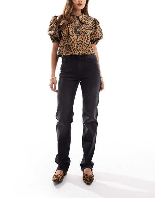 Jane Mid Waist Straight Leg Jeans