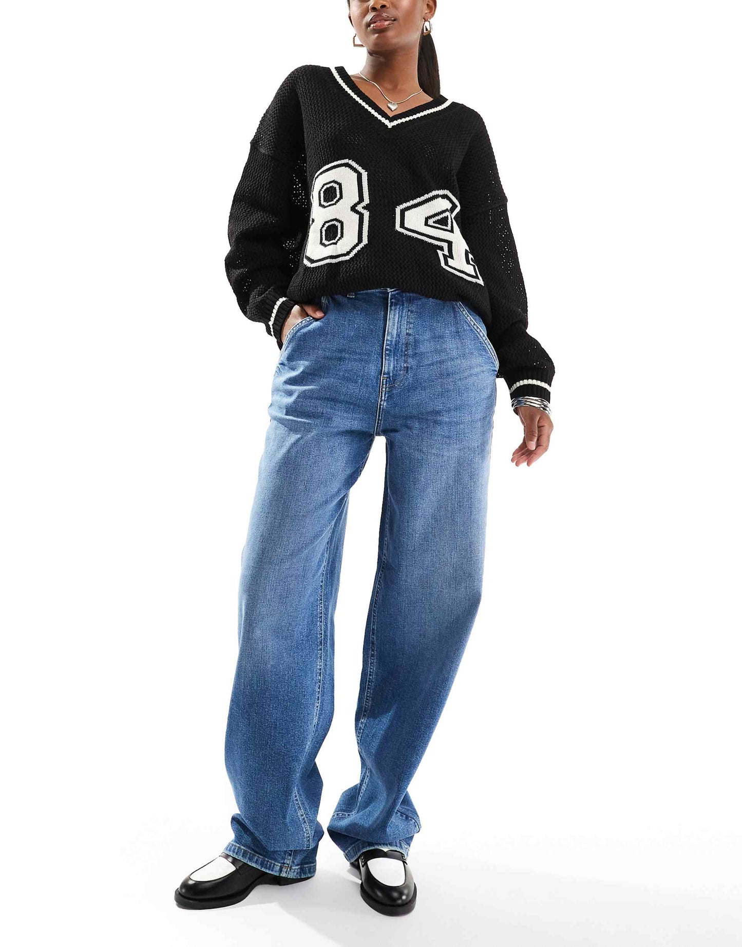 Gia Mid Rise Loose Baggy Fit Jeans