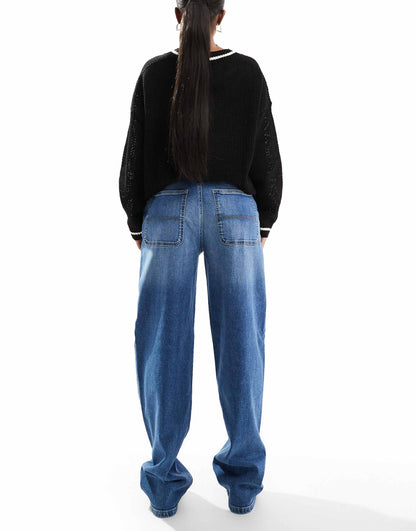 Gia Mid Rise Loose Baggy Fit Jeans
