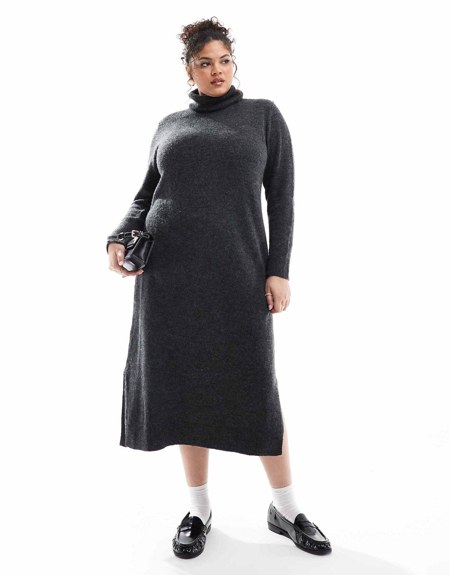 Curve Roll Neck Maxi Jumper Dress