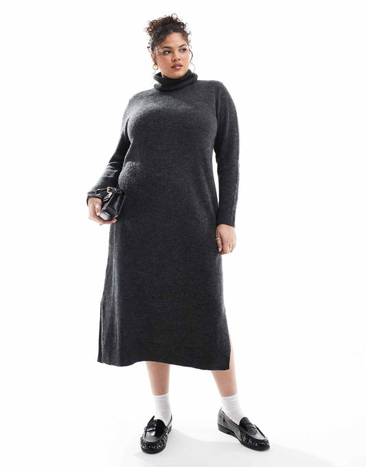 Curve Roll Neck Maxi Jumper Dress
