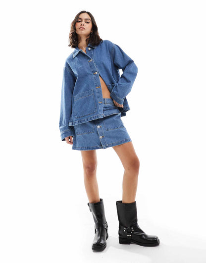 Utility Denim Mini Skirt Co-Ord