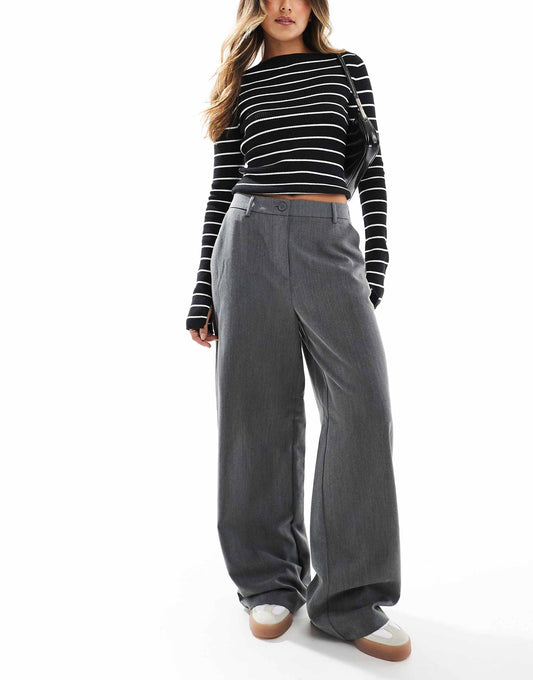 Wide Leg Dad Trousers With Belt Loops