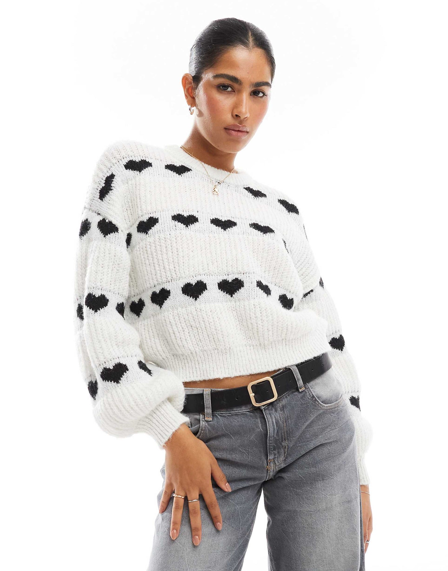 Patterned Heart Knit Jumper