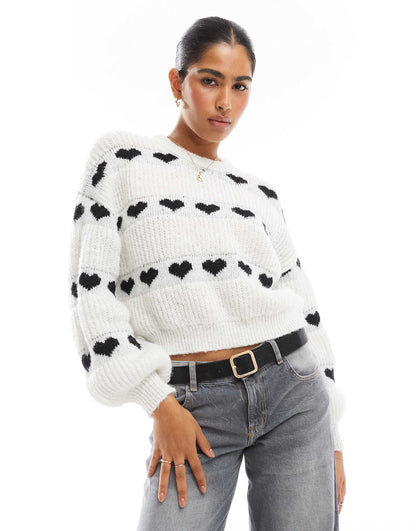 Patterned Heart Knit Jumper