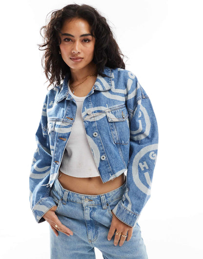 Lou Cropped Denim Jacket