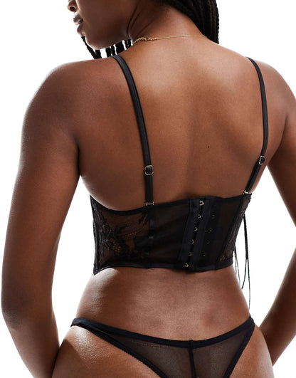 Madeline Lace And Mesh Wired Bustier