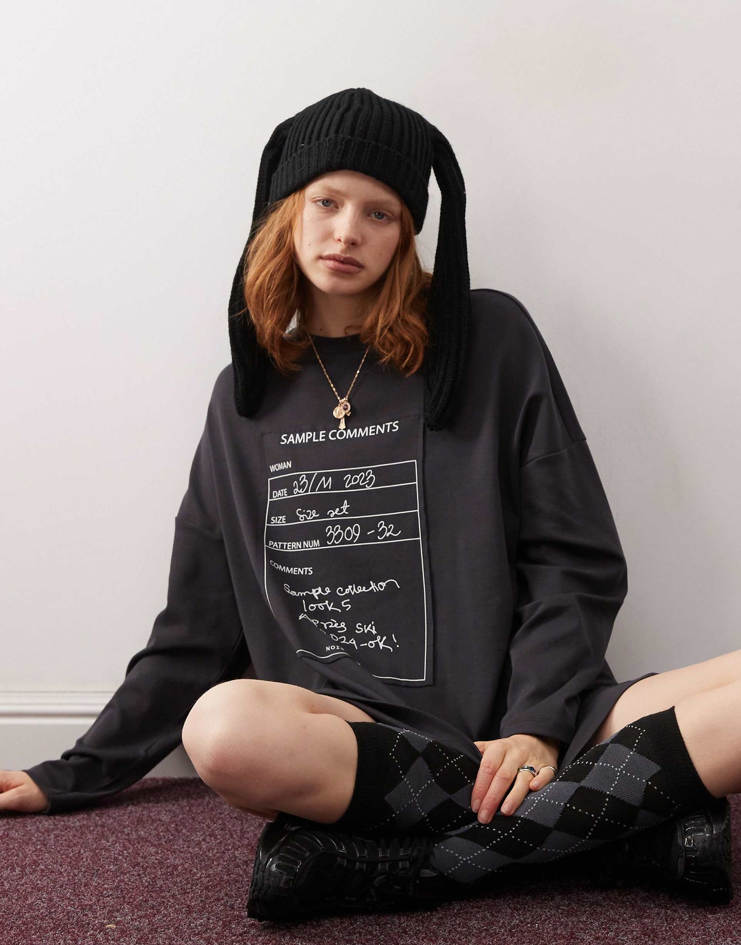 Oversized T-Shirt Dress With Sample Graphic
