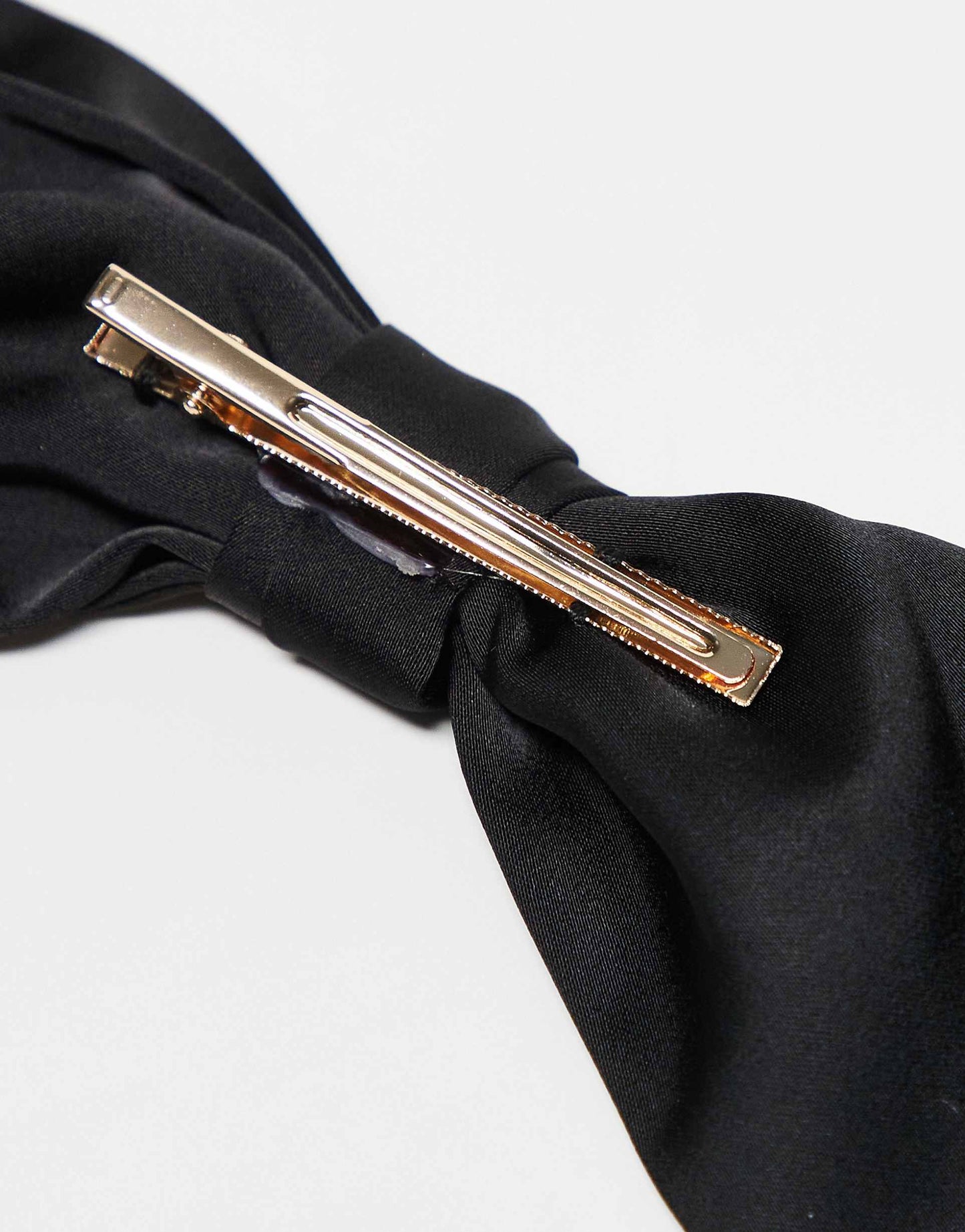 Fabric Bow Hair Clip - Black