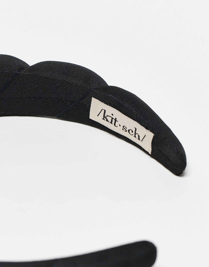 Fabric Puffy Headband 1Pc- Black