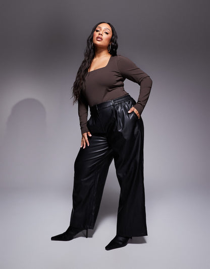 Curve Premium Sculpting Square Neck Long Sleeve Bodysuit